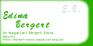 edina bergert business card